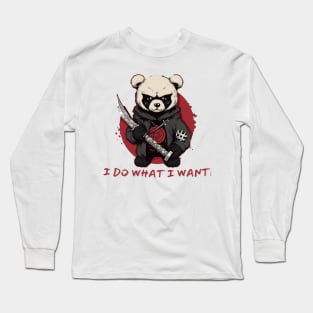 I Do What I Want Panda Long Sleeve T-Shirt